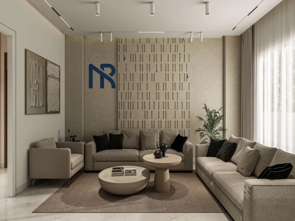 تصميم شقة سكنية هادئة