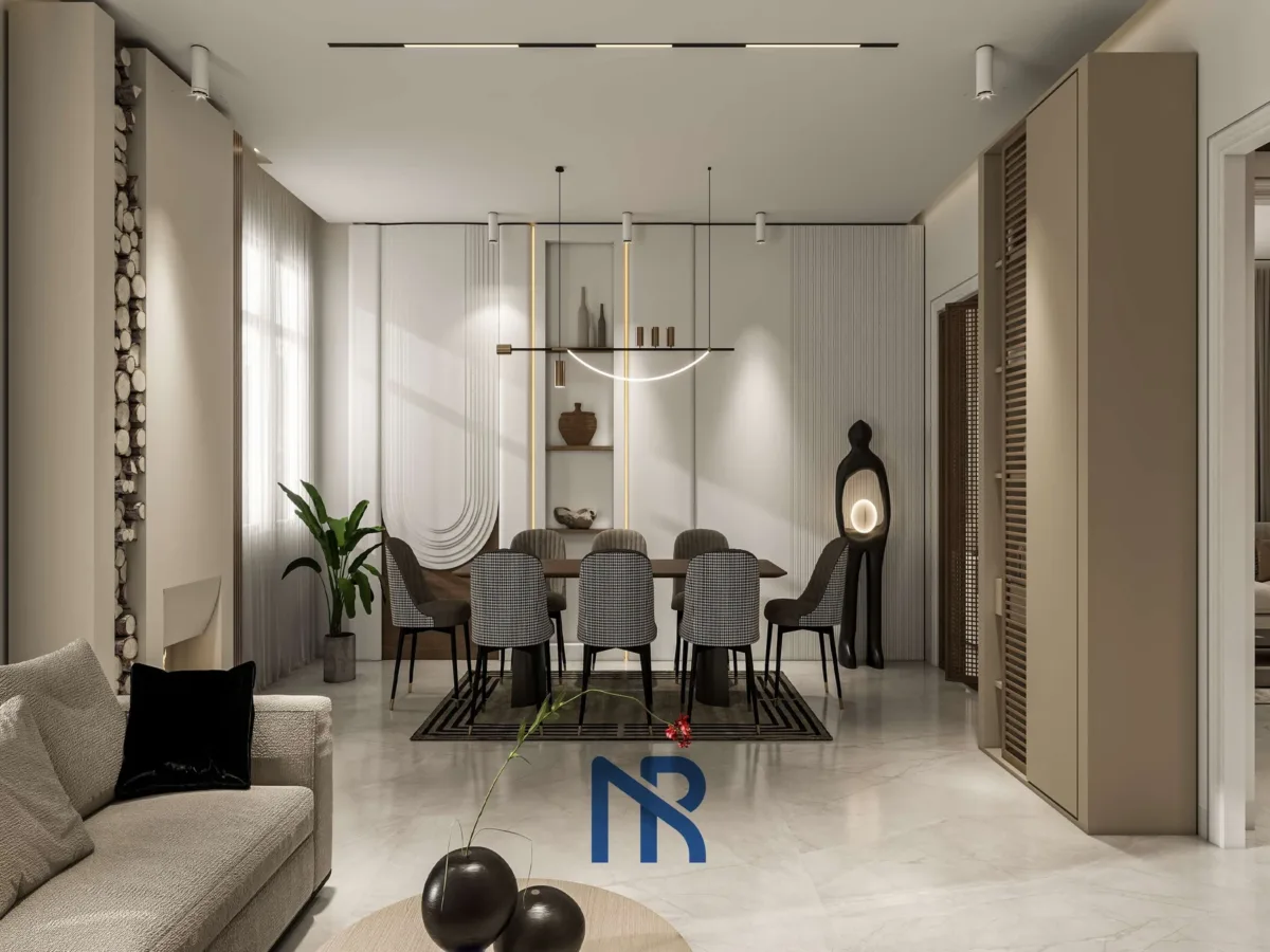 تصميم شقة سكنية هادئة
